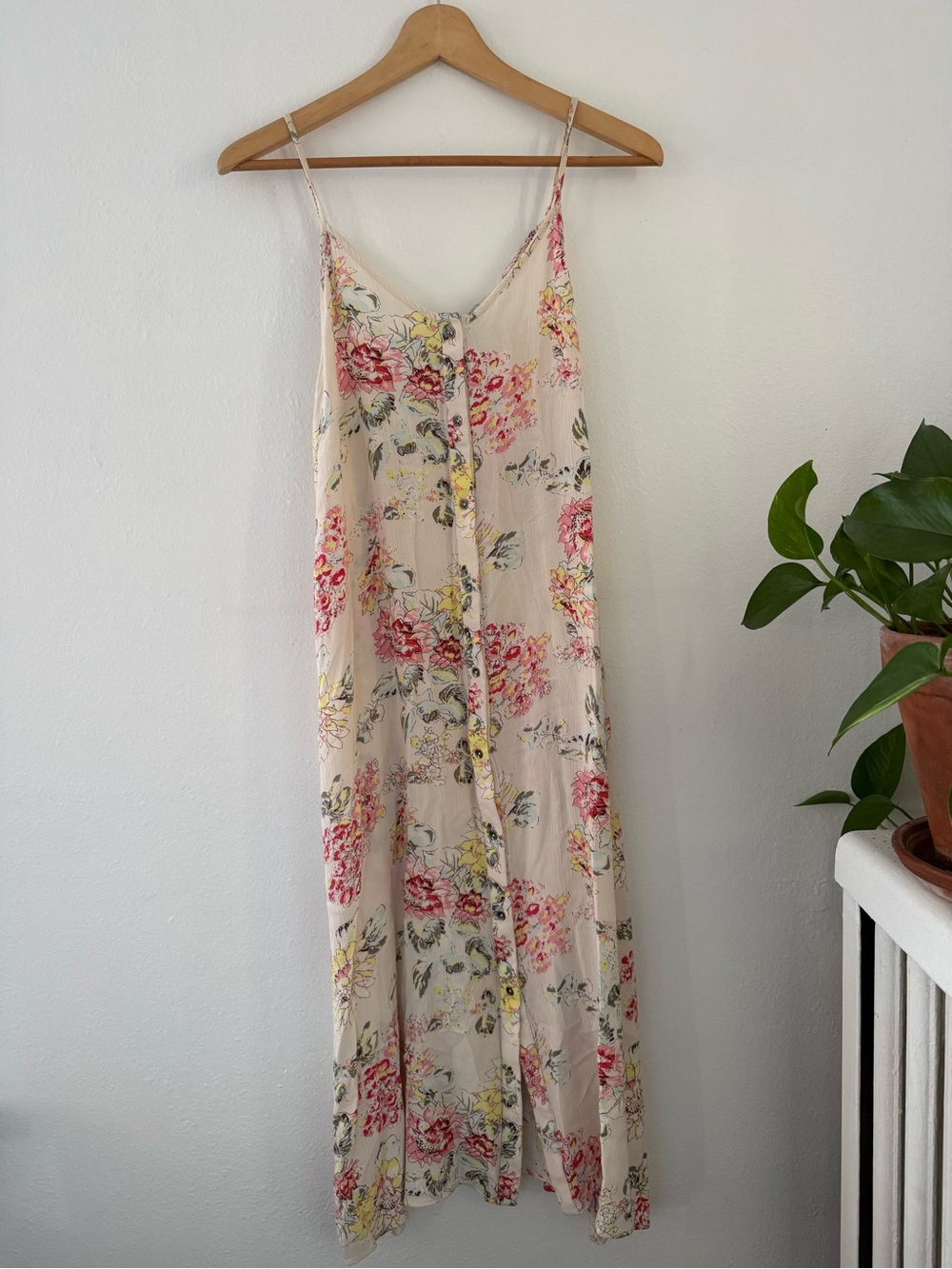 Billabong Blush Floral Button-Front Maxi Dress